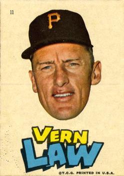 1967 Topps Stickers Pittsburgh Pirates #11 Vern Law Front