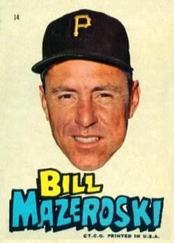 1967 Topps Stickers Pittsburgh Pirates #14 Bill Mazeroski Front
