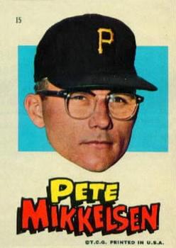 1967 Topps Stickers Pittsburgh Pirates #15 Pete Mikkelsen Front