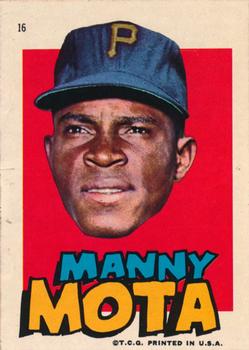 1967 Topps Stickers Pittsburgh Pirates #16 Manny Mota Front
