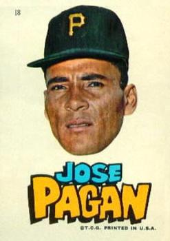 1967 Topps Stickers Pittsburgh Pirates #18 Jose Pagan Front