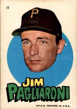 1967 Topps Stickers Pittsburgh Pirates #19 Jim Pagliaroni Front