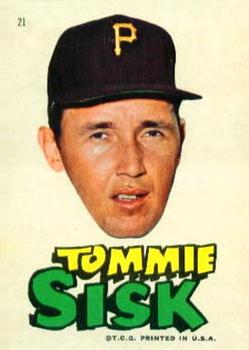 1967 Topps Stickers Pittsburgh Pirates #21 Tommie Sisk Front