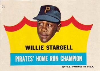 1967 Topps Stickers Pittsburgh Pirates #31 Willie Stargell Pirates' HR Champ Front