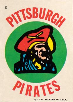 1967 Topps Stickers Pittsburgh Pirates #32 Pirates Logo Front