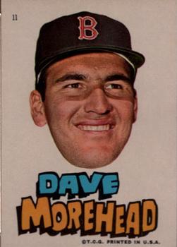 1967 Topps Stickers Boston Red Sox #11 Dave Morehead Front