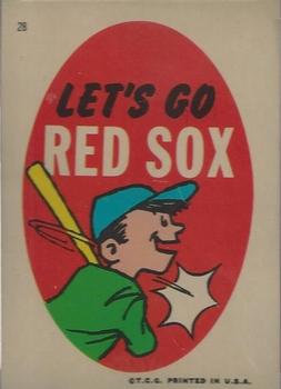 1967 Topps Stickers Boston Red Sox #28 Lets Go Red Sox Front