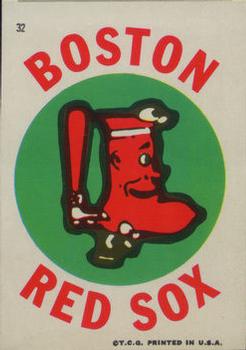1967 Topps Stickers Boston Red Sox #32 Red Sox Logo Front