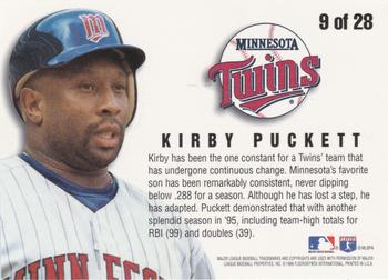 1996 Fleer - Team Leaders #9 Kirby Puckett Back