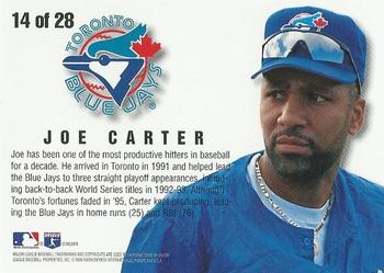 1996 Fleer - Team Leaders #14 Joe Carter Back