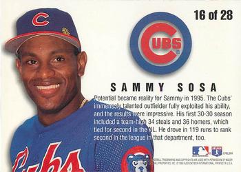 1996 Fleer - Team Leaders #16 Sammy Sosa Back