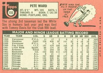 1969 Topps #155 Pete Ward Back