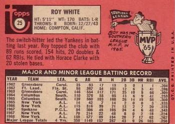 1969 Topps #25 Roy White Back