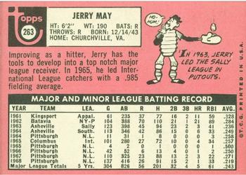 1969 Topps #263 Jerry May Back