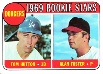 1969 Topps #266 Dodgers 1969 Rookie Stars (Tom Hutton / Alan Foster) Front
