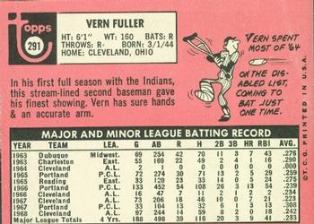 1969 Topps #291 Vern Fuller Back
