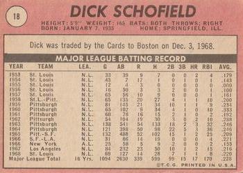 1969 Topps #18 Dick Schofield Back