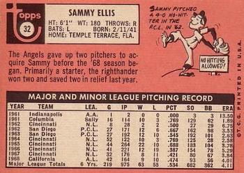 1969 Topps #32 Sammy Ellis Back