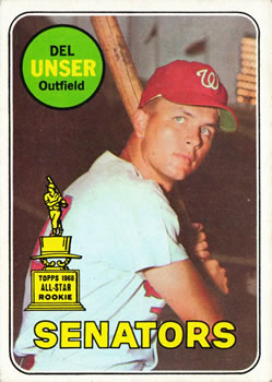 1969 Topps #338 Del Unser Front