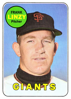 1969 Topps #345 Frank Linzy Front