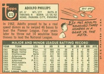1969 Topps #372 Adolfo Phillips Back