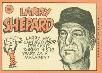 1969 Topps #384 Larry Shepard Back