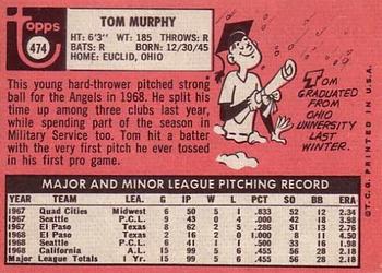 1969 Topps #474 Tom Murphy Back