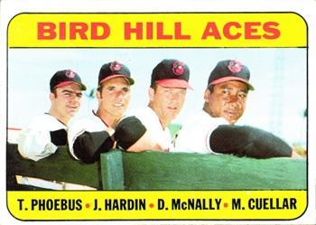 1969 Topps #532 Bird Hill Aces (Tom Phoebus / Jim Hardin / Dave McNally / Mike Cuellar) Front