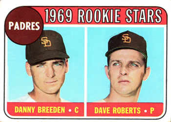 1969 Topps #536 Padres 1969 Rookie Stars (Danny Breeden / Dave Roberts) Front