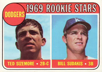 1969 Topps #552 Dodgers 1969 Rookie Stars (Ted Sizemore / Bill Sudakis) Front