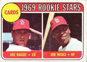 1969 Topps #559 Cardinals 1969 Rookie Stars (Joe Hague / Jim Hicks) Front