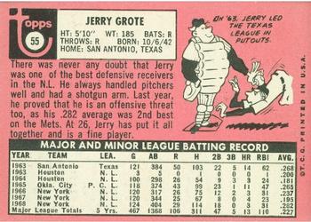 1969 Topps #55 Jerry Grote Back