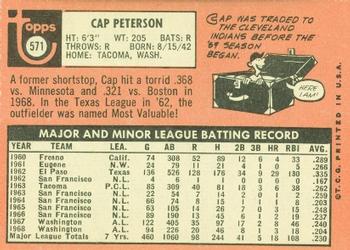 1969 Topps #571 Cap Peterson Back