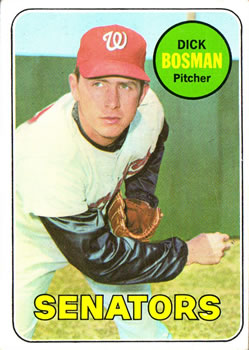 1969 Topps #607 Dick Bosman Front