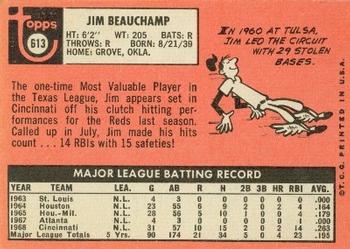 1969 Topps #613 Jim Beauchamp Back