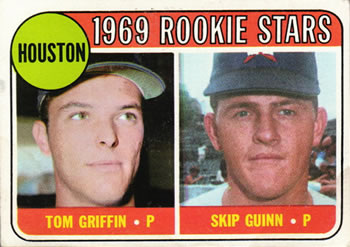 1969 Topps #614 Houston 1969 Rookie Stars (Tom Griffin / Skip Guinn) Front