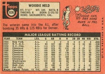 1969 Topps #636 Woodie Held Back