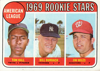 1969 Topps #658 American League 1969 Rookie Stars (Tom Hall / Bill Burbach / Jim Miles) Front