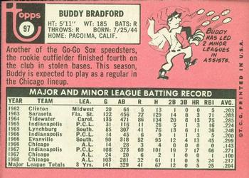 1969 Topps #97 Buddy Bradford Back
