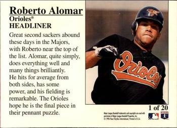 1996 Fleer Update - Headliners #1 Roberto Alomar Back