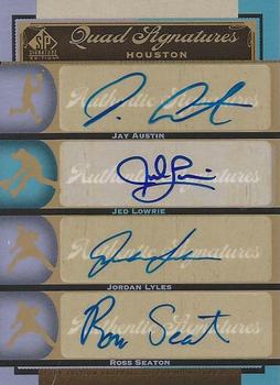 2012 SP Signature Edition - Quad Signatures #HOU15 Jay Austin / Jed Lowrie / Jordan Lyles / Ross Seaton Front
