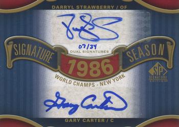 2012 SP Signature Edition - Signature Season Signatures Dual #SS2-86WS2 Gary Carter / Darryl Strawberry Front