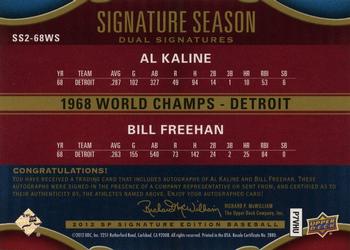 2012 SP Signature Edition - Signature Season Signatures Dual #SS2-68WS Bill Freehan / Al Kaline Back