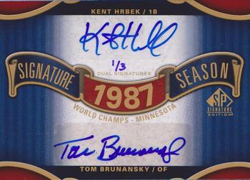 2012 SP Signature Edition - Signature Season Signatures Dual #SS2-87WS Kent Hrbek / Tom Brunansky Front