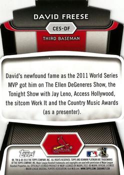 2012 Bowman Platinum - Cutting Edge Stars #CES-DF David Freese Back