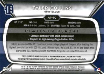 2012 Bowman Platinum - Prospect Autographs #AP-TC Tyler Collins Back