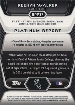 2012 Bowman Platinum - Prospects Purple Refractors #BPP37 Keenyn Walker Back
