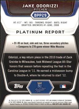 2012 Bowman Platinum - Prospects X-Fractors #BPP29 Jake Odorizzi Back
