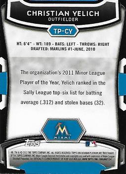 2012 Bowman Platinum - Top Prospects #TP-CY Christian Yelich Back