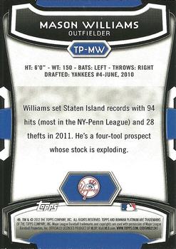 2012 Bowman Platinum - Top Prospects #TP-MW Mason Williams Back